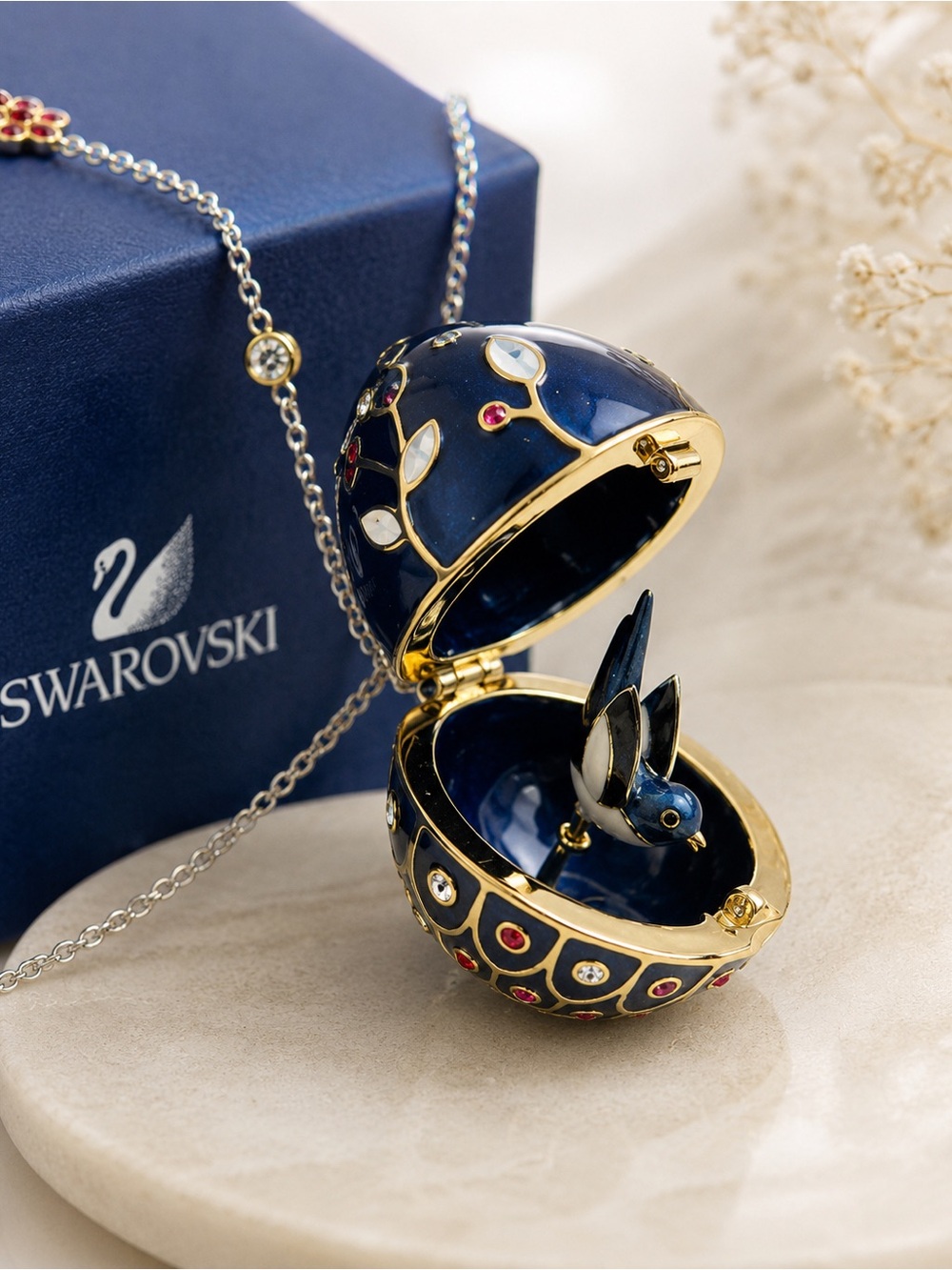 Swarovski Wings of Fantasy Precious Egg Pendant Necklace w/ Box NWT - Picture 1 of 9